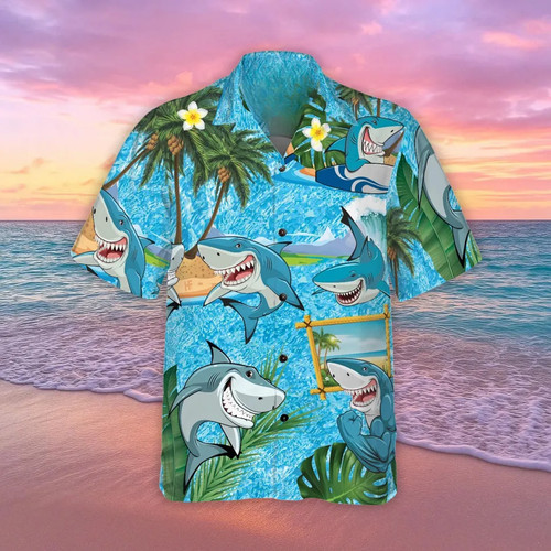 Tropical funny shark hawaiian - shark,