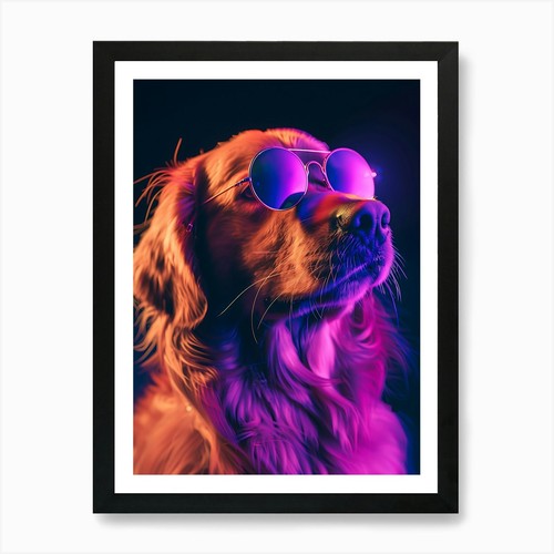 Beautiful dog under - beautiful, neon