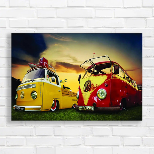 Vibrant retro camper - retro, vw