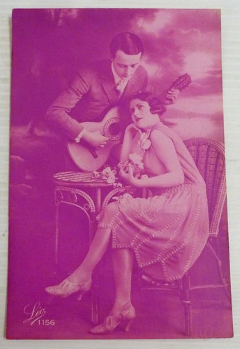 Unused colured french postcard - unused,