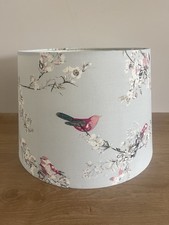 Dunelm Beautiful Birds Duck Egg Blue Light Shade Lampshade H21cm *Damage Inside*