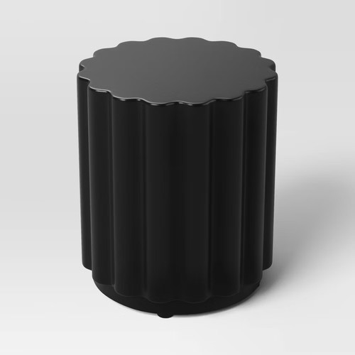 Scalloped round side table - scalloped,