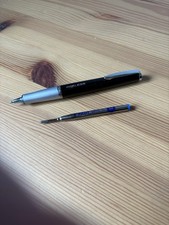Pilot Japan Ageless Ballpoint Pen. Black And Silver With New Spare Refill