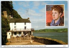 Postcard Dylan Thomas's House Laugharne Carmarthenshire Wales posted 1992