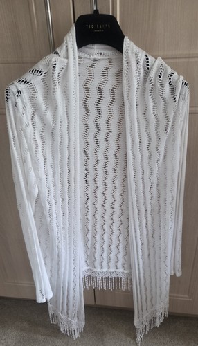 White crochet lace kimono - crochet,