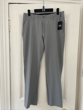 Under Armour Drive Pant Light Grey Tapered Golf Trousers Size W36 L32 - New