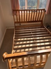Willis and Gambier Solid Wood Sleigh Double Bed. Excellent Condition.