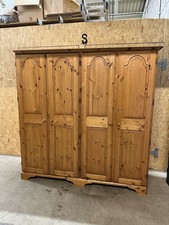 Ducal Pine Large Wardrobe 4 Door Hanging Rail & Shelves