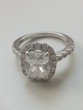 QVC Sterling Silver Simulated Diamond Ring Size R
