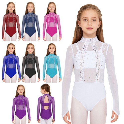 Girls leotard mock neck - girls,