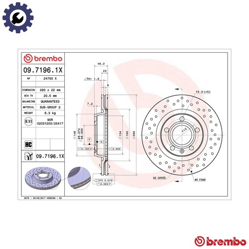 Brake disc 7196 - brake, for