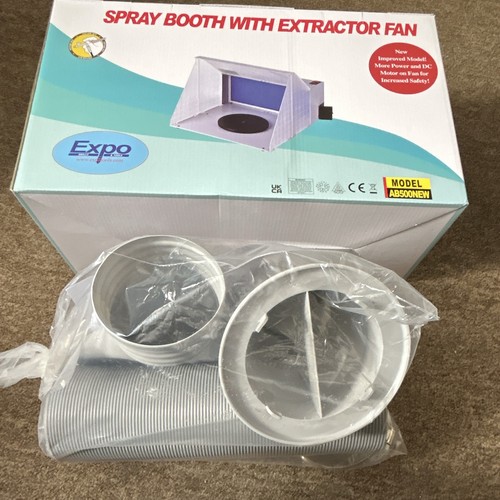 Spray booth with - extractor, fan