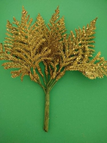 Gold glitter fern floral - 10,