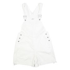 CAROLINA BLUES Womens White Cotton Blend Short Dungarees M W34 L6 Casual Summer