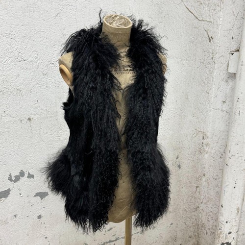 Vintage black rabbit fur - black,