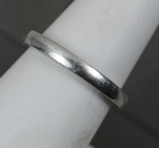 BOODLES 950 Platinum Plain Wedding Band Stack Ring O 1/2 2.6mm