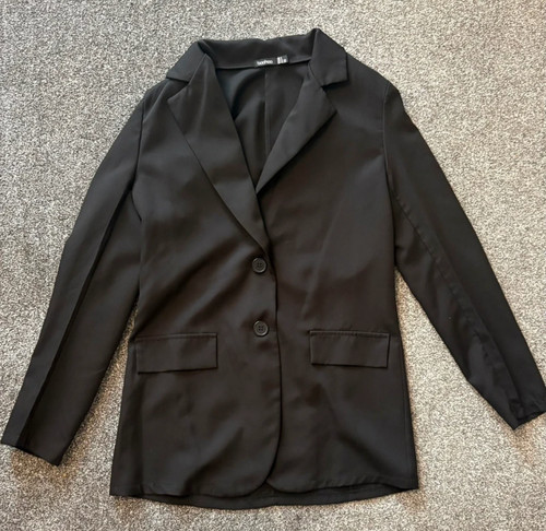 Black boohoo tailored blazer - black,