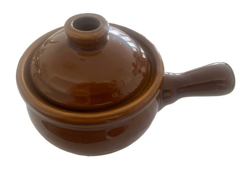 Vintage brown glaze soup - glaze, bowl