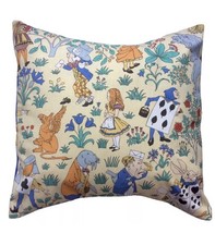 Alice in Wonderland Filled Cushion Vintage Fabric Charles Voysey V&A Museum
