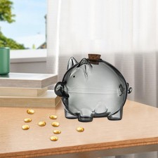 Borosilicate Glass Piggy Bank 1cm Opening 2.3inch Tall