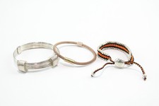 Links of London Sterling Silver Bracelets Friendship Bangle Stone Set x 3 (60g)