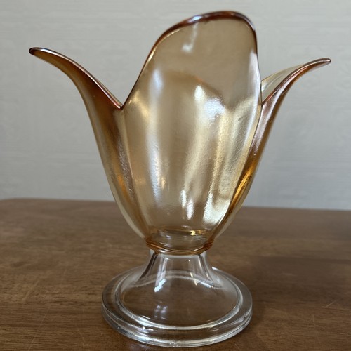 Glass tulip vase moulded - glass,