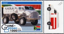 CASSPIR Mine-Resistant APV / APC Vehicle Truck Car Stamp (2022 Guinea-Bissau)