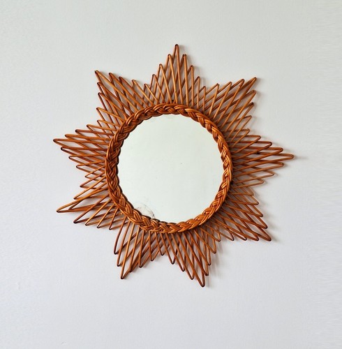 Vintage french sunburst wicker - vintage,