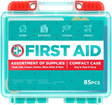 85 Piece First Aid Kit: Clean