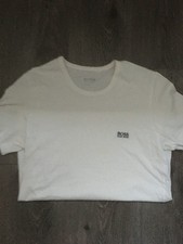 Hugo Boss Tee Top T-shirt Men Cotton Slimming Fit Short Sleeve, white