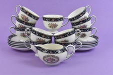 X22 Piece Wedgwood 4472 Runnymede Tea Cup & Saucer Set Floral Bone China 
