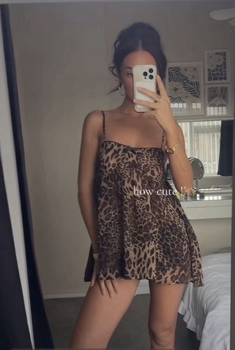 Y2k babydoll cheetah dress top - y2k,