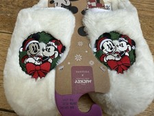 Primark Disney Christmas Mickey Mouse Mule Slippers Size 5-6 Uk New Eu38/9 US7/8