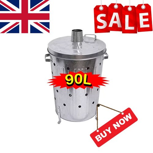 90l galvanised incinerator - galvanised,