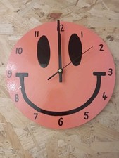 Large Pink Smiley Clock/Smiley