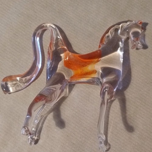 Art glass horse figurine - art,