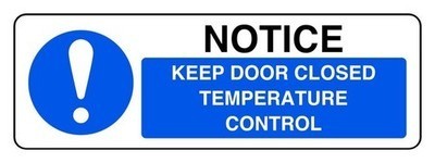 Notice keep door - door, closed