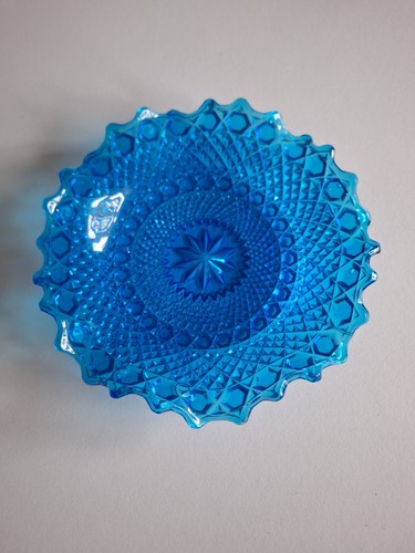 Vintage blue pressed glass - vintage,