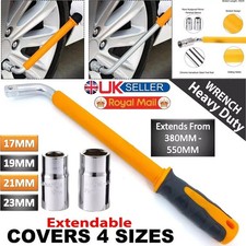 Extendable HEAVY DUTY Car Wheel Brace Socket Tyre Nut Wrench 17 19 21 23mm UK