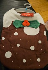 NEW PETS AT HOME CHRISTMAS 🎄 DOG CHRISTMAS PUDDING OUTFIT FLEECE SIZE S