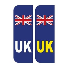 2 x UK Car Stickers - UK Flag