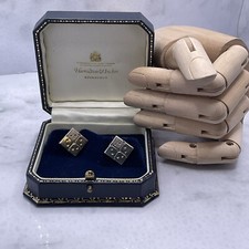 Hamilton & Inches Fine Luxury Solid Silver Hallmarked Cufflinks - Original Box.