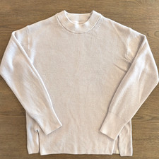 Lululemon Merino Wool-Blend Ribbed Crewneck Sweater-White Opal-Sze 2-NWOT-W3GKAS