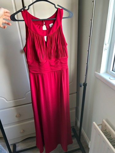 Ladies red halterneck maxi - ladies,