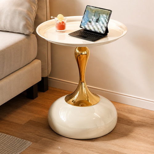 Modern round side table white - modern,