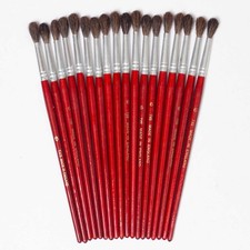 TVB Vintage Size 6 Natural Hair Paint Brushes With Wooden Handles x18