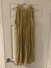 Shein Lovely Shiny Gold Halter High Neck Dress Size M New