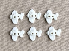 LAST 6 Adorable White Airplane Buttons, Novelty, 2 Hole, 17x19mm, Matching Set