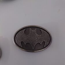 Batman belt buckle textured raised logo on matt alloy