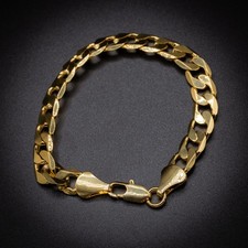 Men 9ct gold cuban curb - gold,